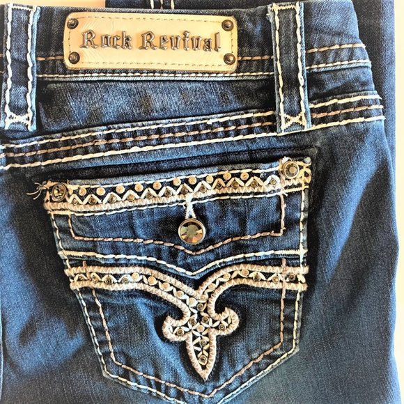 Rock Revival Womens Jeans Sz 32 Skinny - Picture 3 of 8